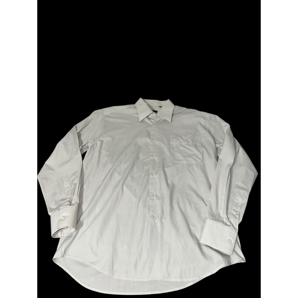 Baldessarini Dress Shirt Mens Size 43‎ XL White Cotton Button Up Business